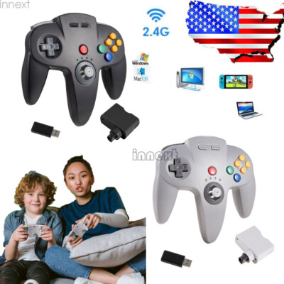 For N64 Game System Switch PC Windows Mac Remote Game Pad Joystick Wireless