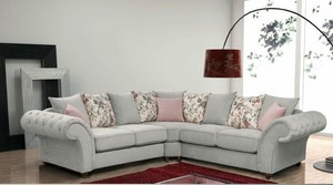Chesterfield Fabric Roma Corner Sofa 3 2 1 Set Armchair Brand New Image Is Loading Chesterfield Fabric Roma Corner Sofa 3 2 1