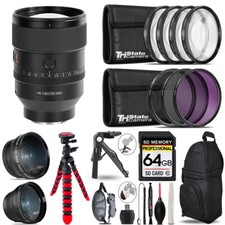 Sony FE 135mm f/1.8 GM Lens - 3 Lens Kit  Tripod Backpack -64GB Kit