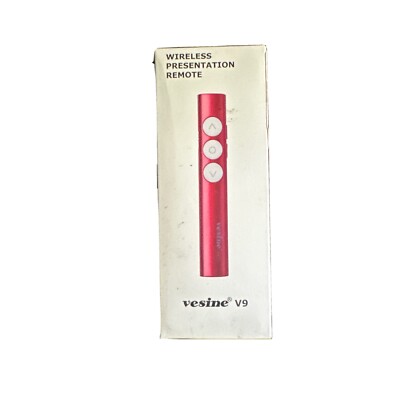 Wireless Presenter V9, 2.4GHz Up to 100 Ft Presentation Remote Rechargeable Red