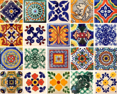 20 Assorted 6x6 Mexican Ceramic Tiles Talavera Handmade Hand Painted Tile #005