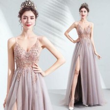 Gorgeous Sequins Diamante Spaghetti strap Long Gown Party Gown Evening Dresses