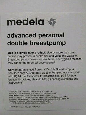 Medela Advanced Personal Double Breastpump +Accessories New Sealed Box FAST SHIP