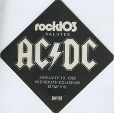 AC/DC 1982 ABOUT TO ROCK Radio Promo Backstage Pass