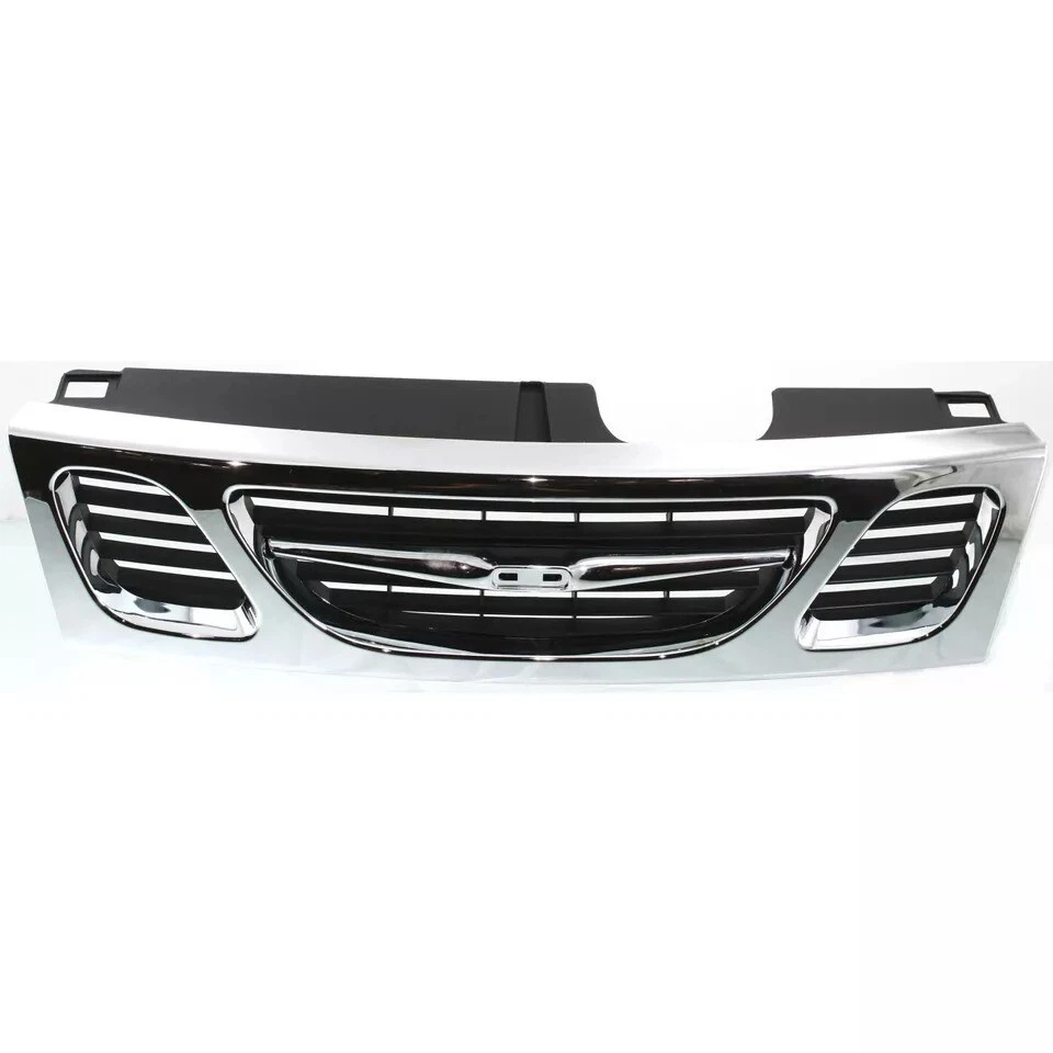 New Front Grille Chrome Shell with Painted Black Insert Fits 1999-2003 Saab 9-3 - Imagem 2 de 4