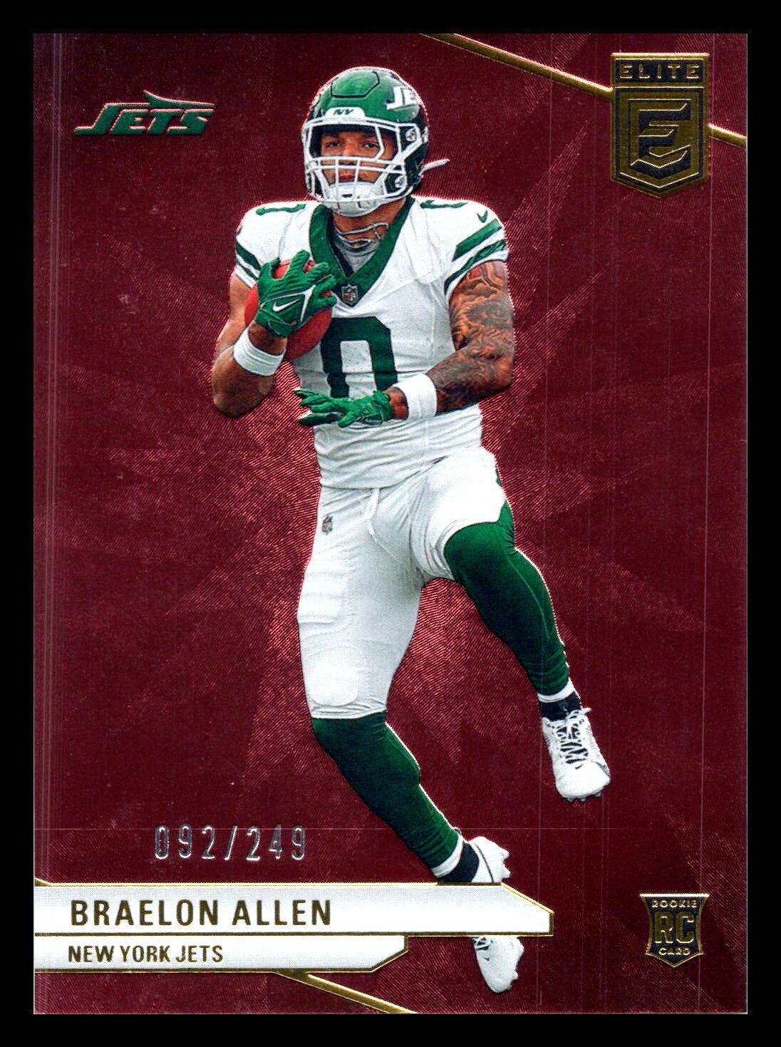 2024 Panini Donruss Elite Maroon #194 Braelon Allen /249 RC Rookie Jets