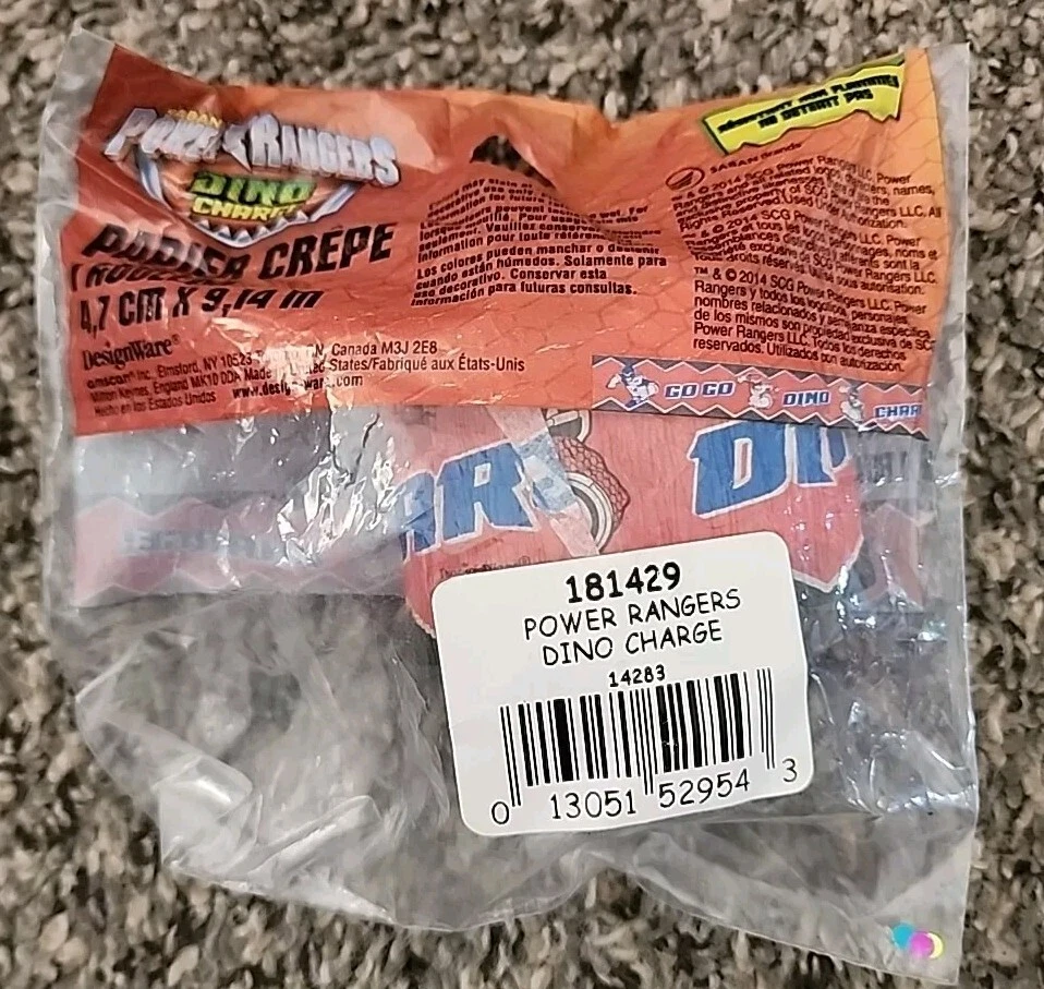 Transmisor de papel crepé Power Rangers Dino Charge 30 pies fiesta de cumpleaños Foto 4 de 4