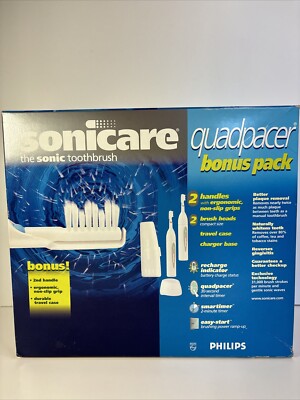 Optiva Sonicare Sonic Toothbrush Bonus Pack QTY 2 Made in USA 2000 NOS ...