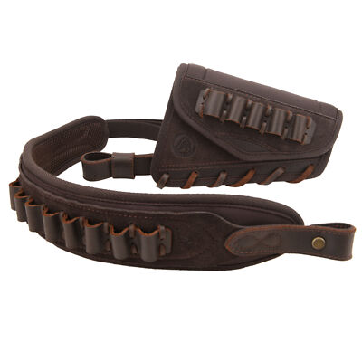 Leather Gun Buttstock Cheek Rest with Sling for.308.22LR 12GA.357.44MAG.45-70