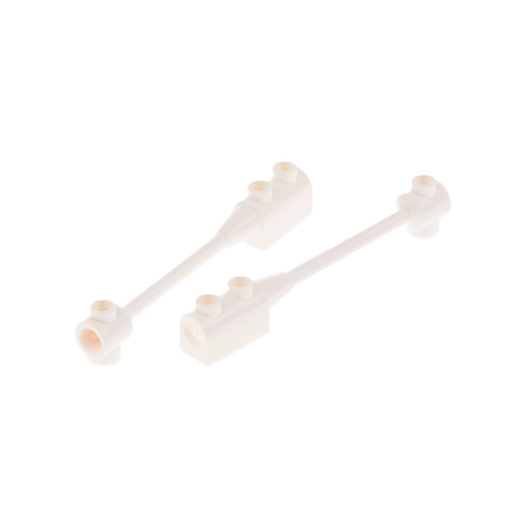 2x Lego Weapon Staff Laser Cannon 1x8x1 White with Axle Holder 60572 30359b