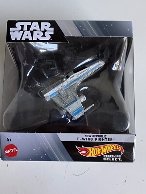 Hot Wheels Star Wars Starships Select E-Wing New Republic Fighter Vehicle Blue
