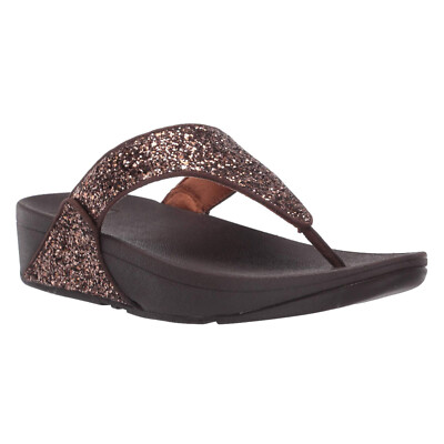 FitFlop Womens Sandals Lulu Glitter Toe Post Slip-On T-Bar Slide Synthetic  | eBay UK