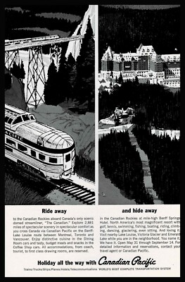 1964 CANADIAN PACIFIC Railroad Train,  Fairmont Banff Springs Hotel Travel A