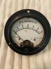 Aerovox D.C. Kilovolts R-S Type TD Meter - Steampunk Decor - 3.5" Dia.