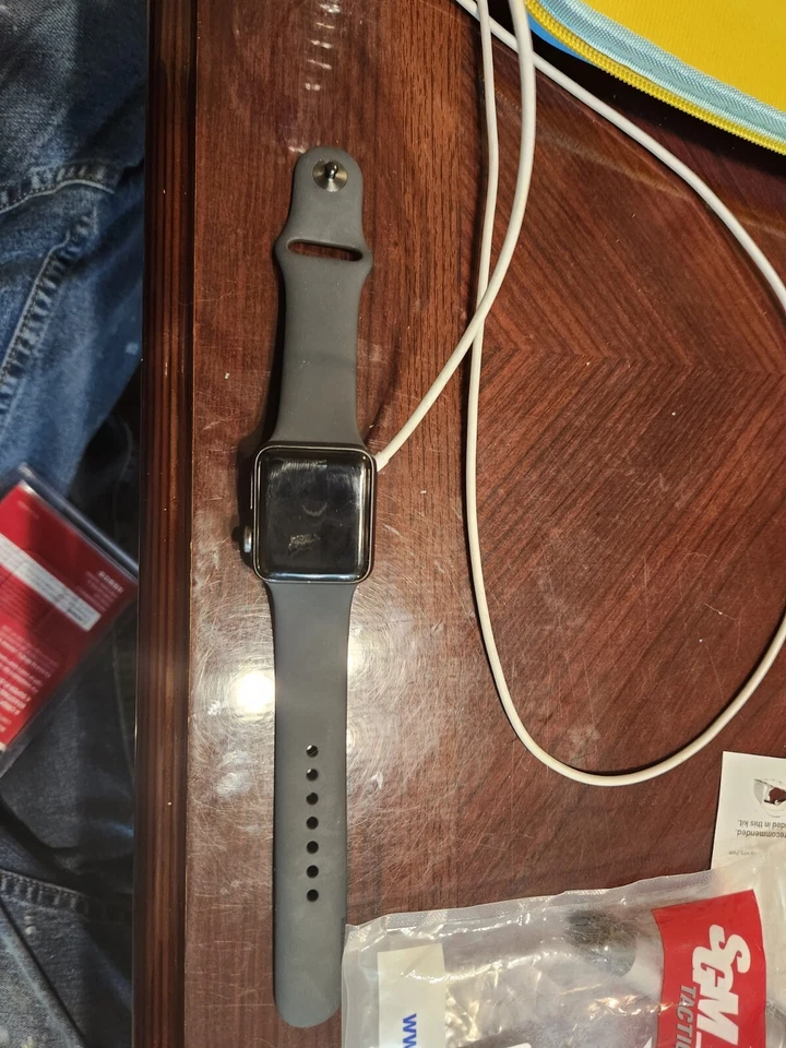 Apple Watch Series 3 38mm Space Gray Aluminum Case with Black Sport Band... - Image 2 of 2