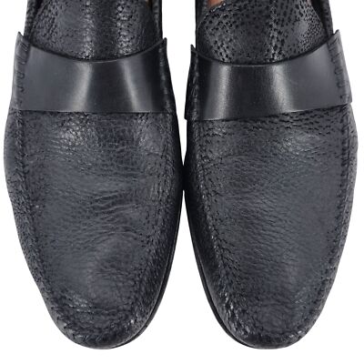 Santoni Italy Soft Black Deerskin Mens size 10.5 Paine Strap  display picture 3