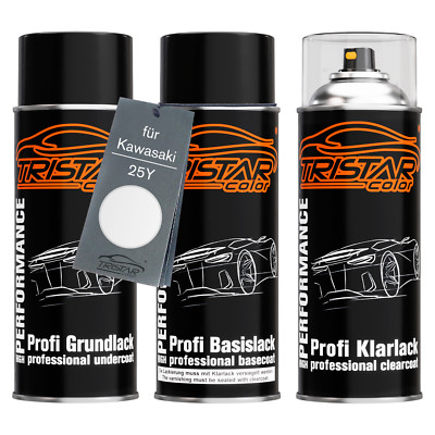 Motorradlack Spraydosen Set für Kawasaki 25Y Stardust Perl White Stardust Pearl