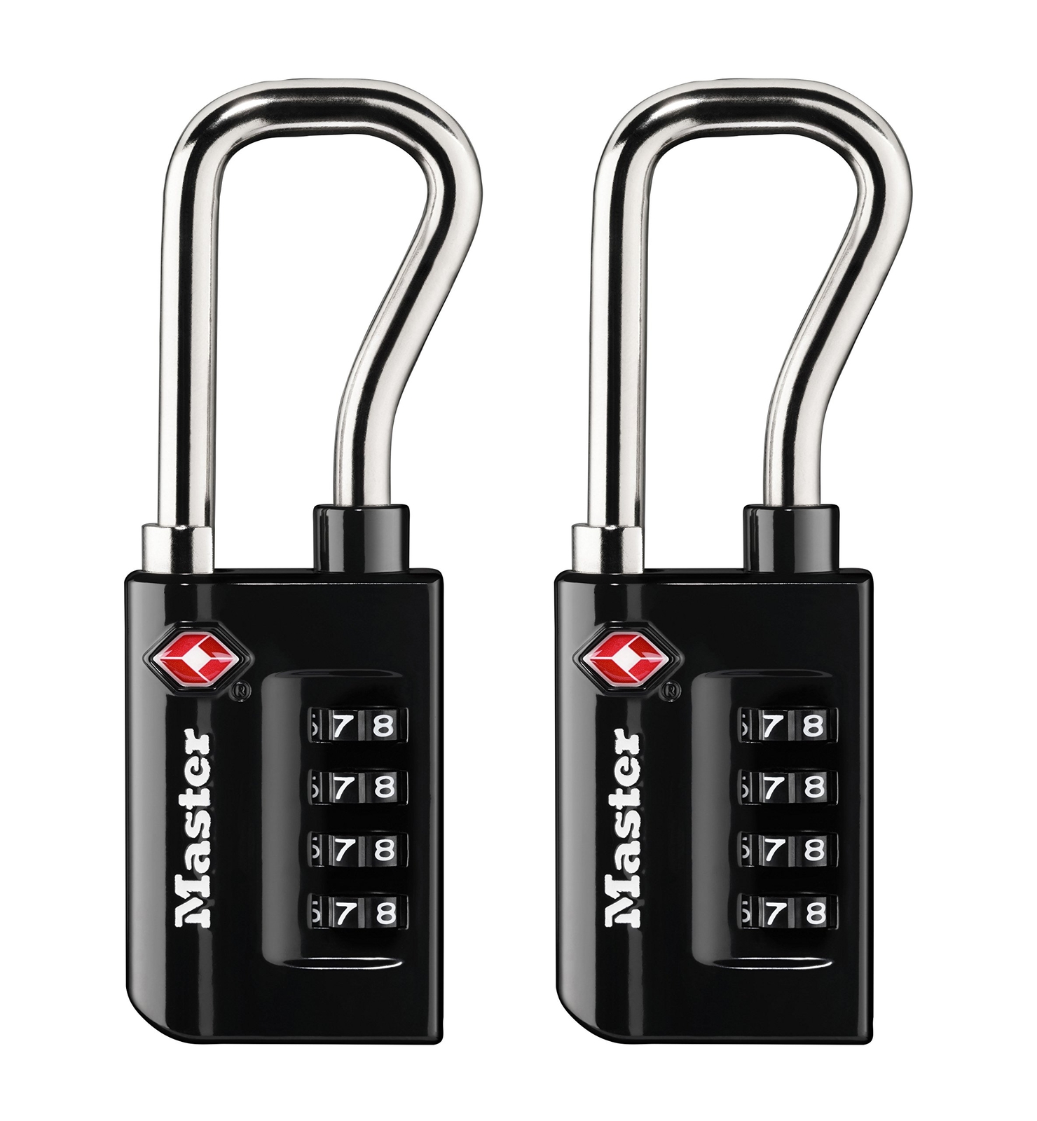 Master Lock 4696T, lucchetto per bagagli, approvato TSA, confezione da 2, (r0z)