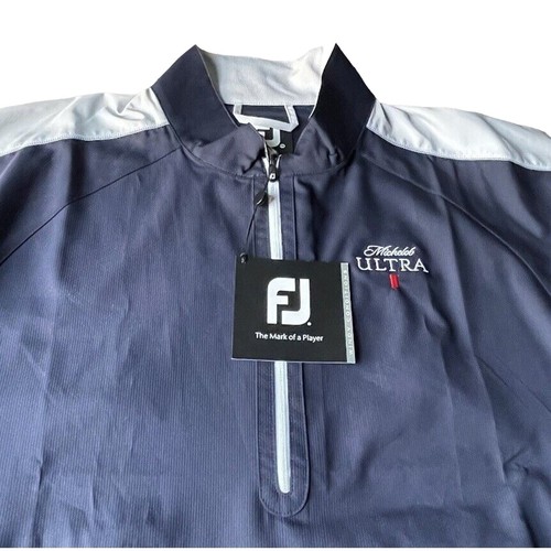 Veste Coupe-vent FootJoy Homme XL – Bleue, 1/4 Zip, Poches, Logo Morgan Run Club, Occasion