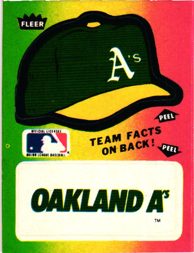 Fleer Team Stickers (1977-1991) / OAKLAND A'S / U Pick Cards / Buy4+ Save50% - Picture 22 of 26
