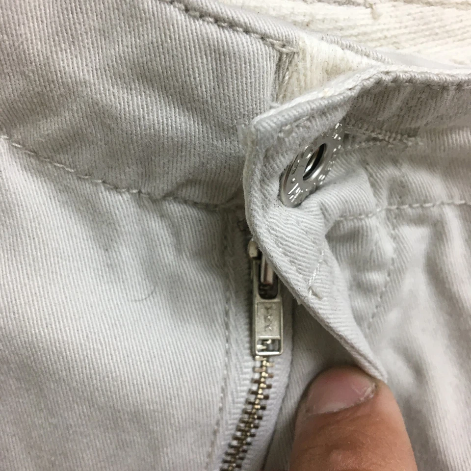 Pantalones Tommy Hilfiger 6 para mujer blancos bolsillos de carga logotipo recto informales tiro medio Foto 4 de 4