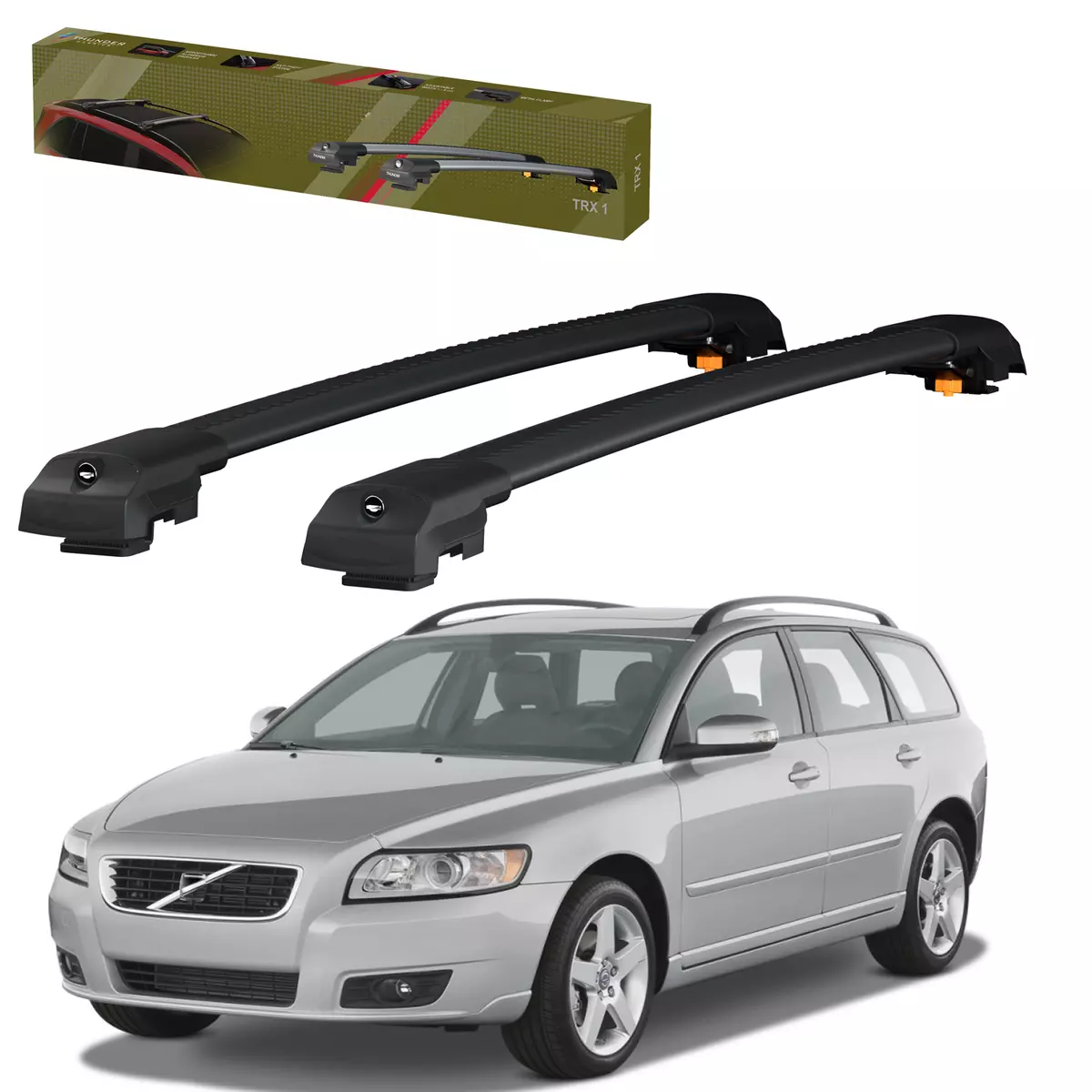 For Volvo V50 Wagon 2004 2012 Top Cross Bar Roof Racks Luggage Cargo Carrier