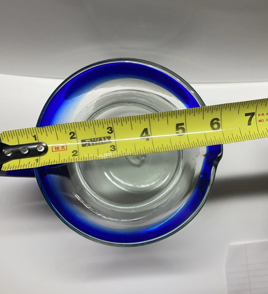 Винтажный мексиканский кувшин ручной работы из кобальтового синего обода ОГРОМНЫЙ в форме груши - Изображение 3 из 4