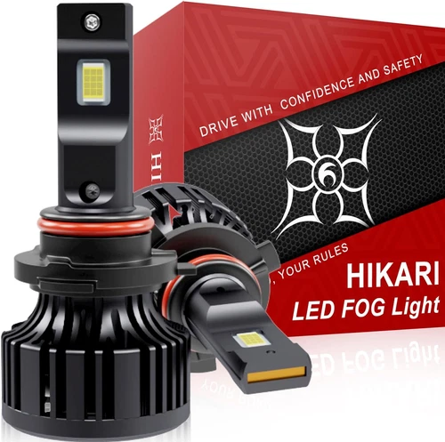 Hikari 20000LM 9006 HB4 LED Fog Light Bulbs 45W 6000K Cool White Core-12 (Pair)