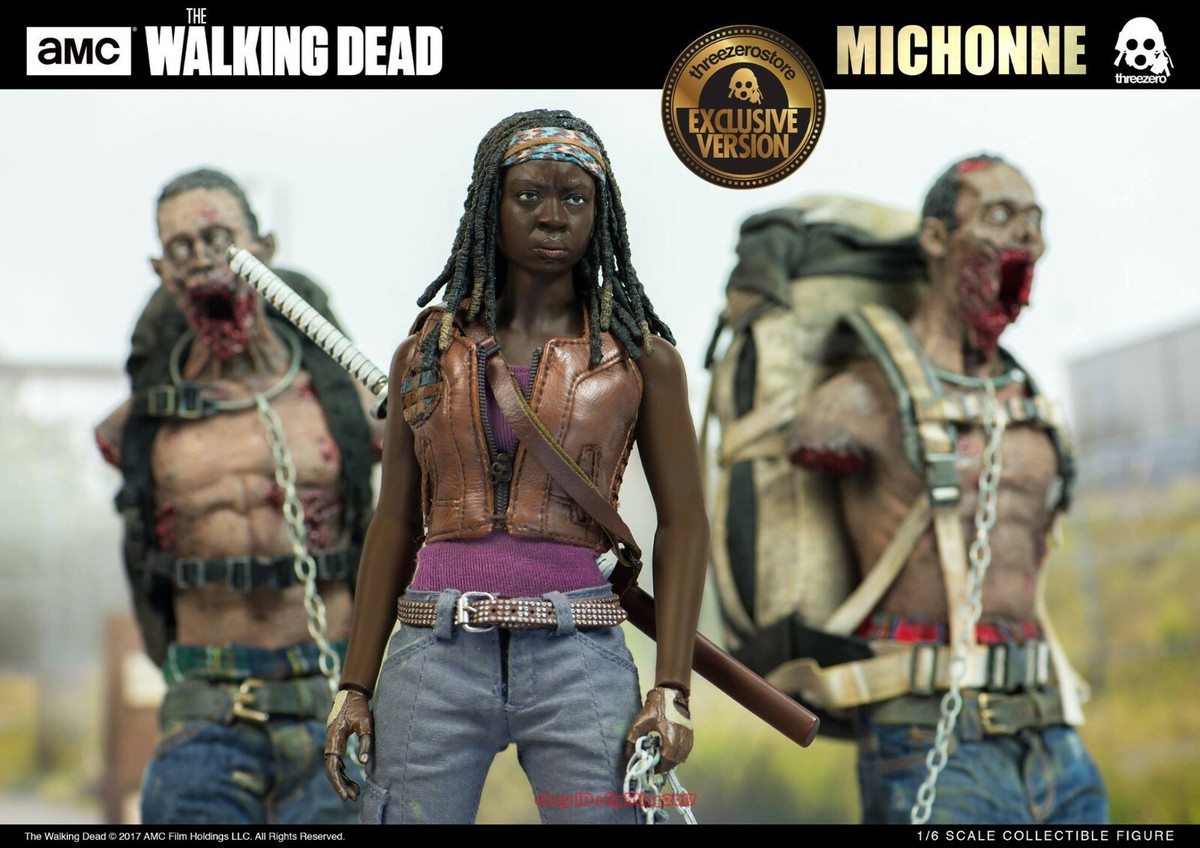 1/6 ThreeZero Michonne The Walking Dead With 2 Pets Zombies