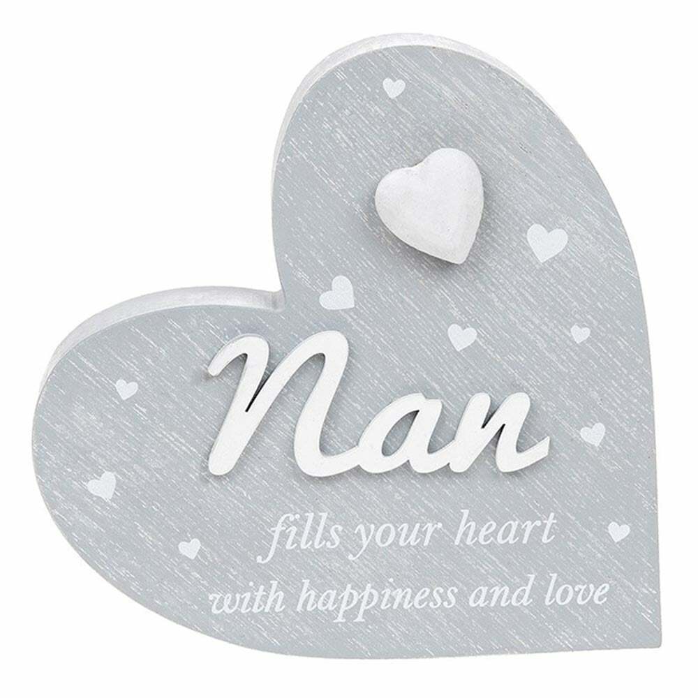Joe Davies Cherished Hearts Cool Grey Standing Heart Ornament - Nan 291701