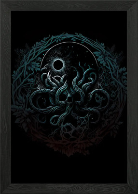 Black Eldritch Entity Gerahmtes Wandbild Poster Leinwanddruck Bild