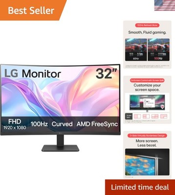 32MR50C-B Curved Monitor 32-Inch FHD 100Hz AMD FreeSync OnScreen Control Dyna...