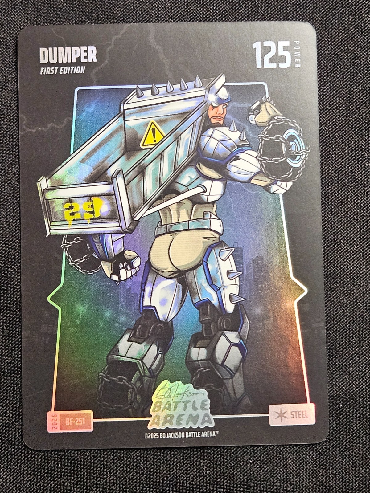 2026 Bo Jackson Battle Arena Dumper, Cal Raleigh Steel Battlefoil 1st Edition