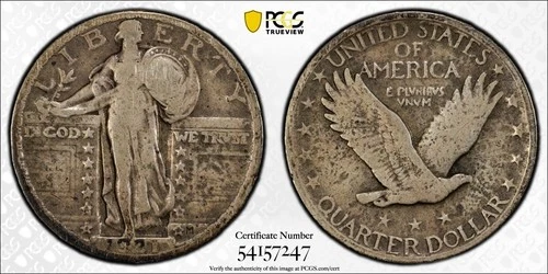 1921 Standing Liberty Quarter ~ Philadelphia Mint ~ PCGS ~ VG Details Full Date