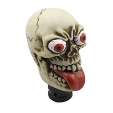 Stick Shift Knob Skull Shifter Knob Red Tongue with Big Eyes Style Off White