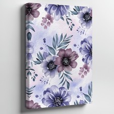Delicate Floral Pattern Featuring Large, Soft Blooms In Wall Art Canvas Print