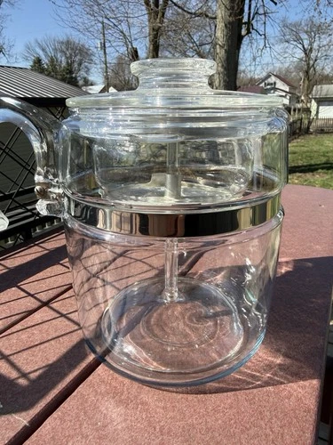 Vintage Pyrex Flameware Glass 6-9 Cup Percolator Coffee Pot Complete - 7759-B