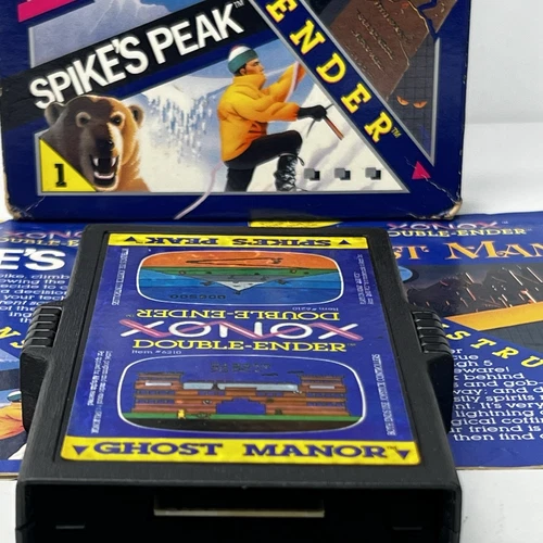 Ghost Manor & Spikes Peak Atari 2600 Video Game XONOX Double Ender CIB. Tested