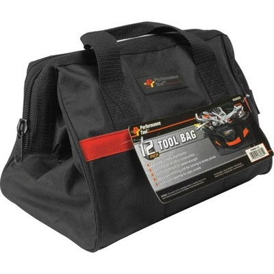 Performance Tool 12in 3-Pocket Tool Bag 600D Fabric Heavy Duty W88985