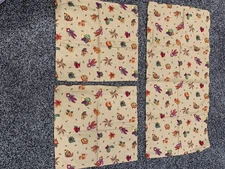 Fall Harvest Table Runner And Set Of 2 Placemats Fabric Scarecrow Pumpkins Leaf