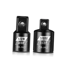  2PCS Impact Socket Adapter and Reducer Set, 3/8" to 1/2" & 1/2" to 3/8" 