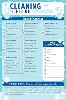 Cleaning Schedule Checklist Note Pad (60 Sheets) by Inc. Peter Pauper Press ...