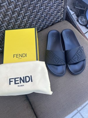 Fendi Rubber Slides Sandals Size US 13