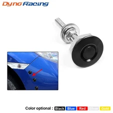 Push Button Quick Release Hood Bonnet Pins Lock Clip Car Bumper Latch Kit Black