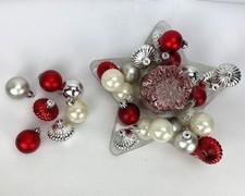 Set of 50 Shatterproof Ornament Ball Snowflake Red Silver White Xmas Target