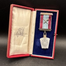 Masonic Badge Mark Master Medal Original Red Box