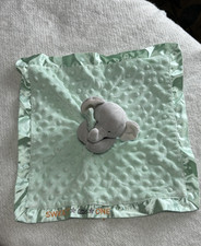 Child of Mine Carters Lovey Security Blanket Satin Mint Green Elephant Rattle