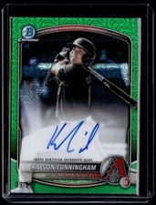 2025 Bowman Kayson Cunningham Chrome Prospect Autographs Green Mojo /99
