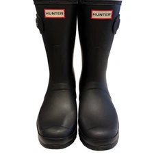 HUNTER Women's Original Short Boot Waterproof Rain Boots Matte Black NIB Sz 9