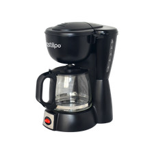 Cafetera de goteo de 6 tazas, 600W, negro/acero, MOKKA GOTEO 6